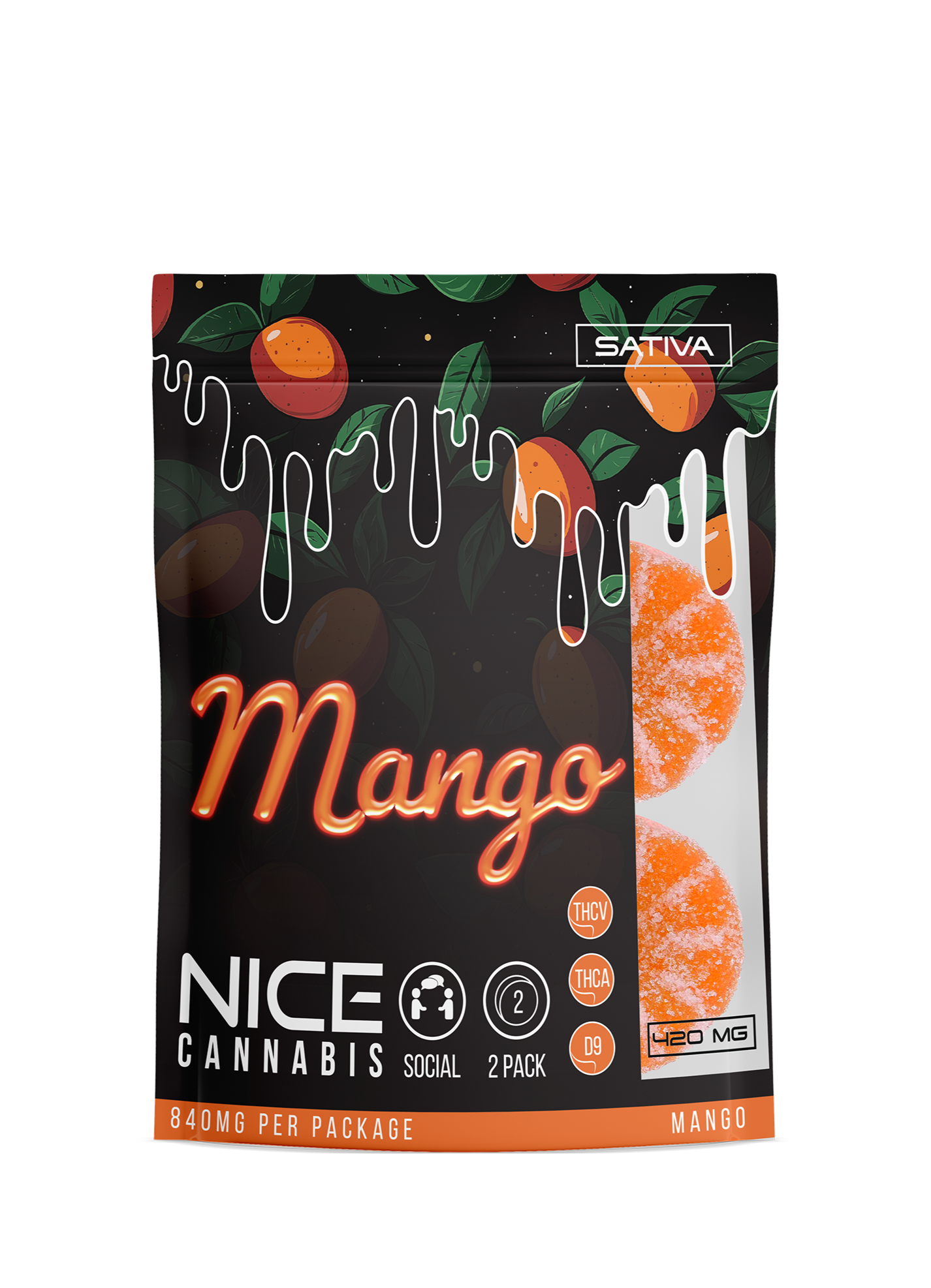 THCP, 2-Pack gummy, 420mg, Mango