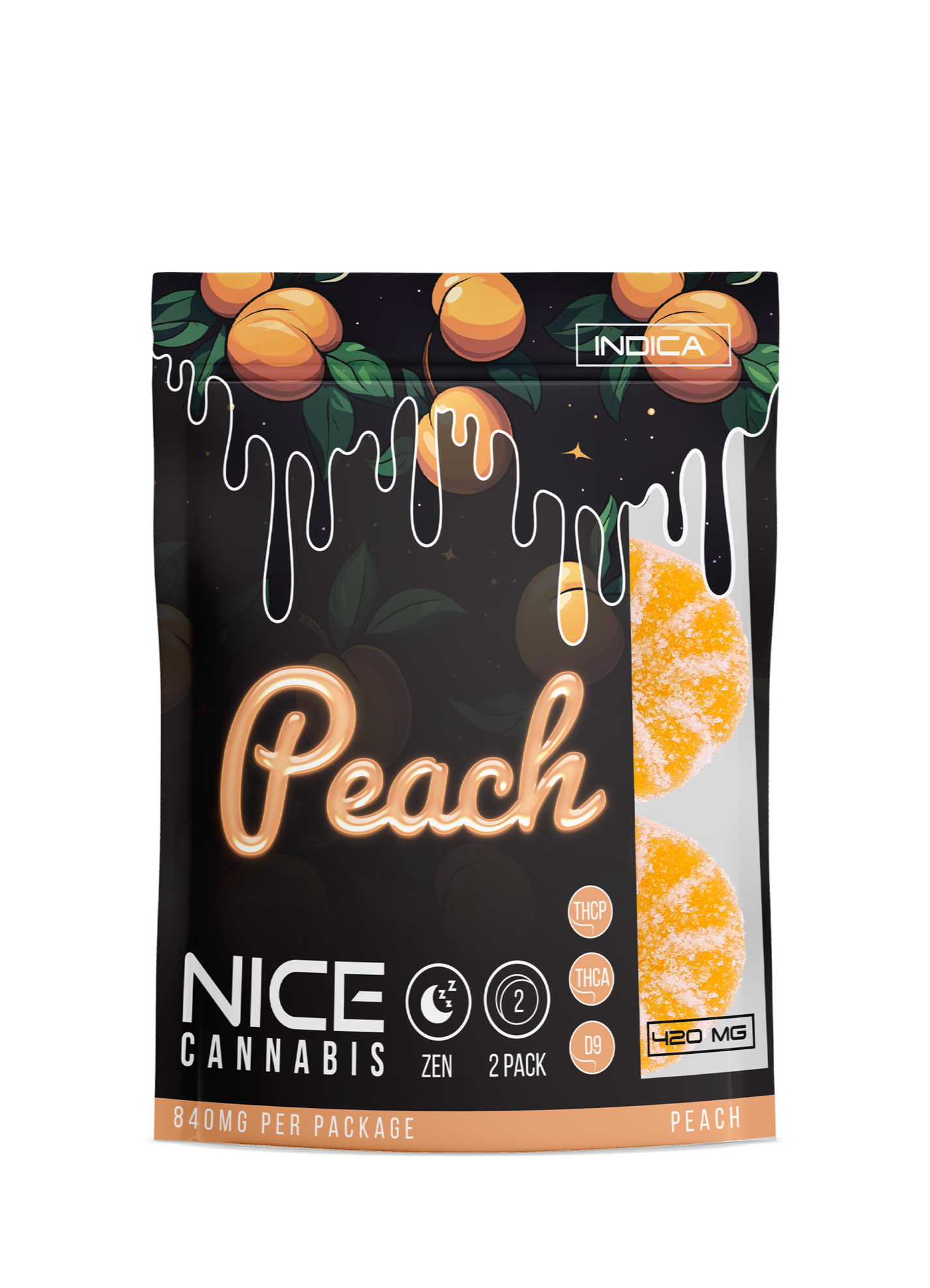 THCP, 2-Pack gummy, 420mg, Peach