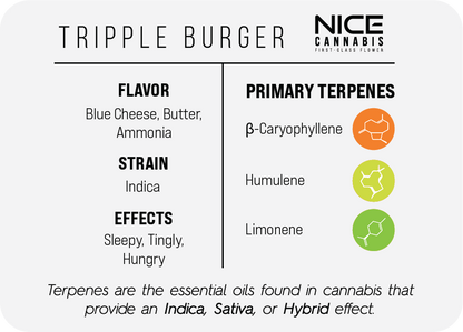 3.5g Indoor THCA Flower - Indica - Triple Burger